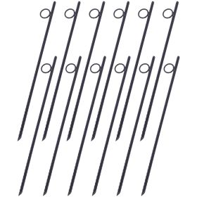 Rebar stake with loop 12pcs Grip Rebar 3/8x 18 Inch Steel Durable Heavy Duty Tent Canopy Ground Stakes with Angled Ends and 1 Inch Loops for Campsites