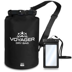 Voyager Waterproof Dry Bag for Kayaking and Water Sports (Product Color: Black, size: 20 Liter)
