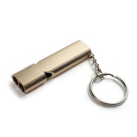 Portable Aluminum Safety Whistle; Outdoor Survival Tool for Camping, Backpacking, Hiking (Color: Golden)