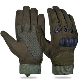 XG-TG1 Tactical Self Defense Gloves Hard Knuckle (Full Finger) (Product Color: Army Green, size: large)